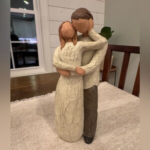 Willow Tree Embrace Couple Figurine - Cream and Brown